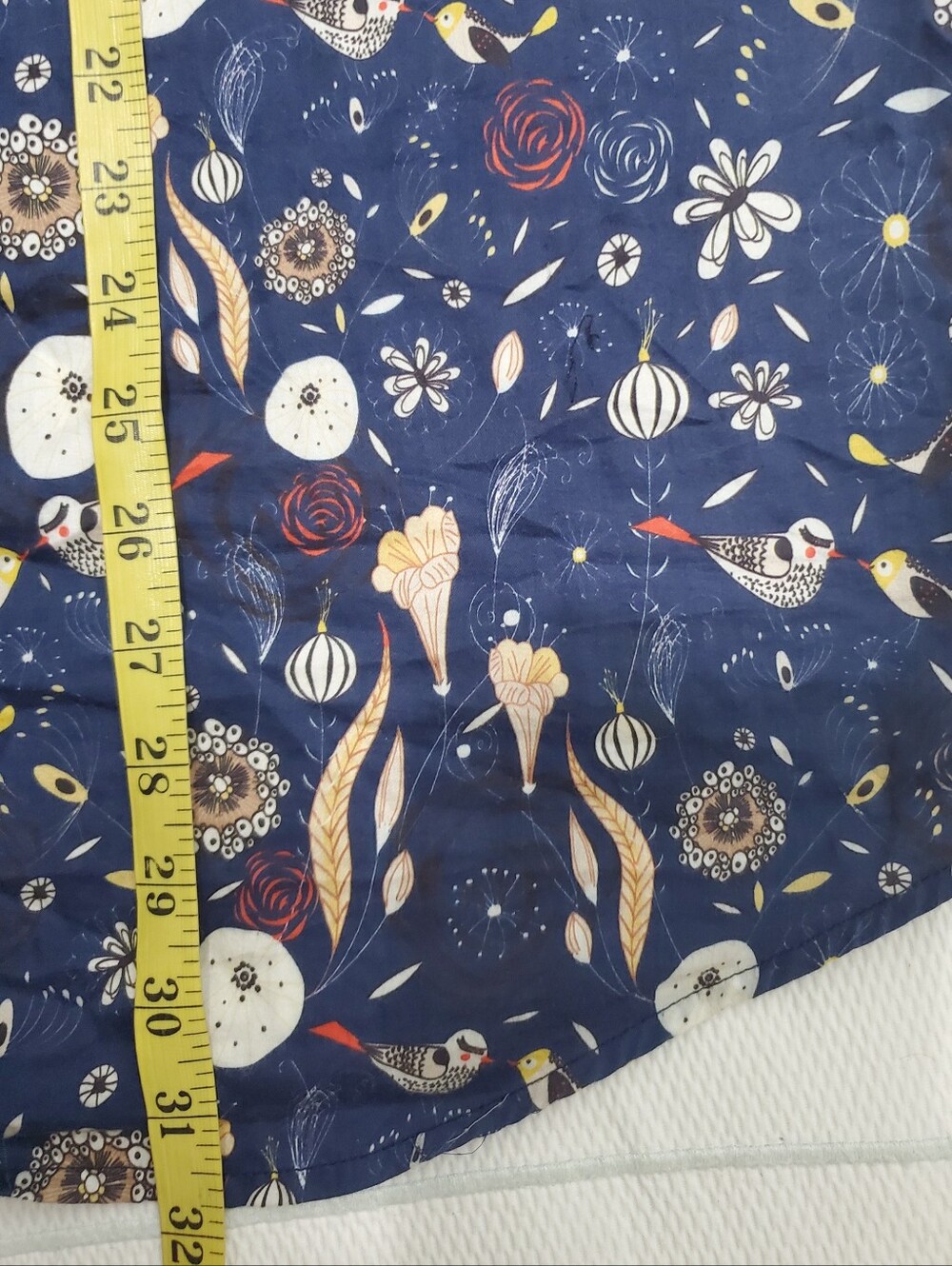 32 Bar Blues Short Sleeve Button Down Shirt Navy Bird Print Mens XL - Picture 7 of 7